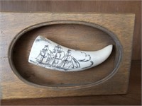 Horn carved by Lorne Bush 4x6"