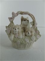 Ceramic Cats in Basket