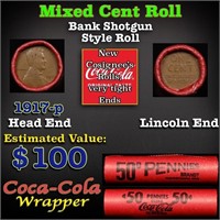 Lincoln Wheat Cent 1c Mixed Roll Orig Brandt Coca-