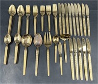 Trocadero Gold-Toned Stainless Flatware 78 Pcs