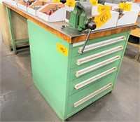 BUTCHER BLOCK WORKBENCH w/ LISTA H.D. STORAGE