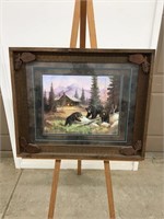 Incredible “3 Black Bears” Framed Lithograph