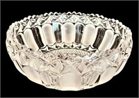 Crystal Paneled Pressed Glass Bowl