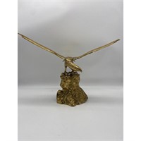 A Real Nice Brass Sculpted Eagle Perched