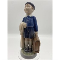 Royal Copenhagen Denmark Porcelain Boy with Suitc