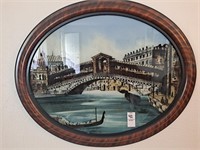Rialto Venice Reverse Painting on glass  22.5x18.5