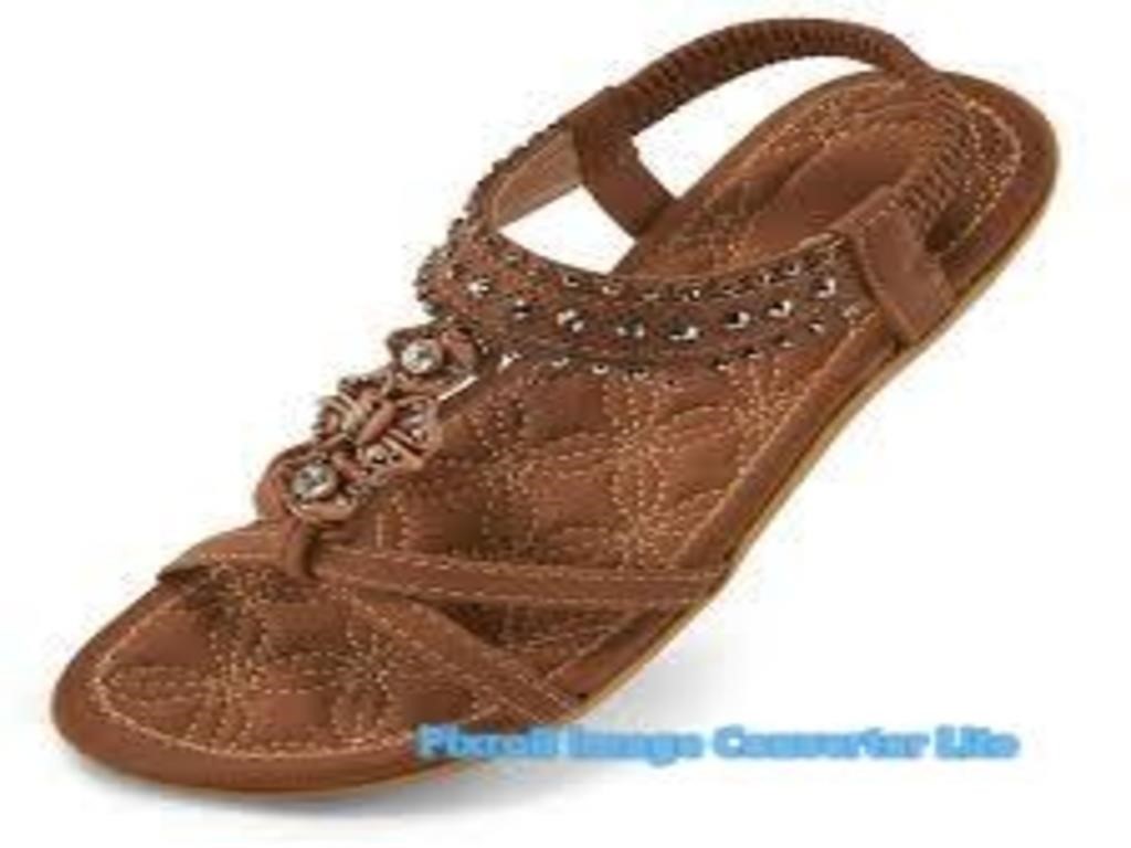 (Size 9.5 )Ecetana Women Sandals Flats  Brown  Ela