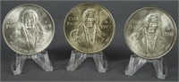 1977 1978 1979 Mexican Silver 100 Pesos BU Coins