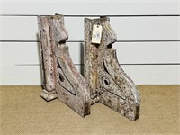 Pair of Painted Wooden Corbels