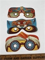 Vintage paper, Halloween masks
