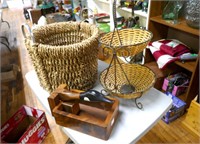 Wicker Basket, Napkin Holder, Fruit Stand