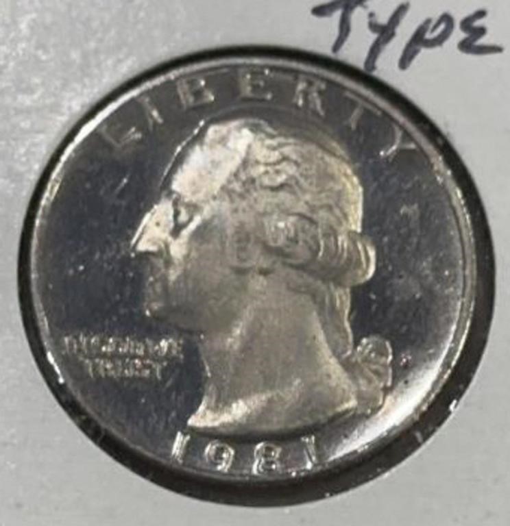 1981-S "PROOF" WASHINGTON QUARTER ***TYPE-I***