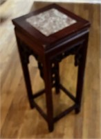 Marble Top Oriental Fern Stand 10X10X27