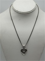 Jezlaine Sterling Silver Fancy Heart Necklace