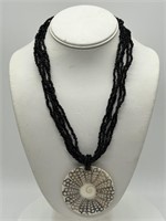 Tribal Boho Shiva Eye & Onyx Necklace