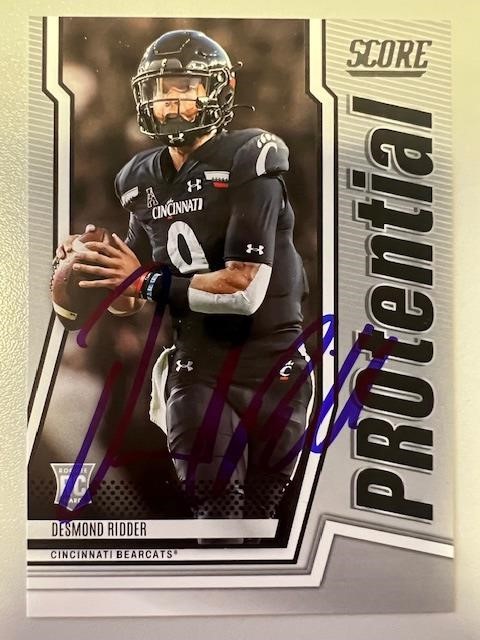 Bearcats Desmond Ridder Signed Card COA