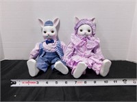 RUSS Country-Kins Porcelain Bunny Dolls