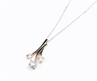 SPRAY OF DIAMONDS PENDANT PLATINUM CHAIN