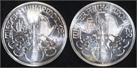 (2) 1 OZ .999 SILVER 2013 PHILHARMONIC ROUNDS