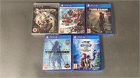 5pc Sealed PS3-4 Videogames w/ Tomb Raider