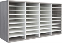 TQVAI Wood Organizer  36 Slots  Grey/White