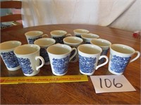 Set of 12 Coffee cups Stamped England - (all by