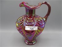 Fenton 8" purple Carnival Drapery pitcher