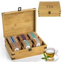 Zen Earth Inspired Bamboo Tea Organizer Box Chemic