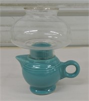 Fiesta Post 86 teapot candle lamp, turquoise