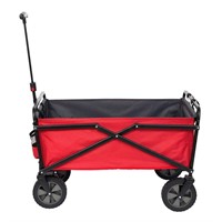 Portable Folding Steel Wagon  Red