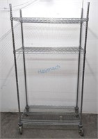 MOBILE 3-TIER CHROME WIRE SHELF