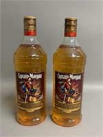 Two 1.75 Litre Bottles Captain Morgan Gold Rum