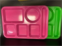 Pink and green trays