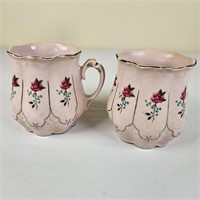 Pink Floral Ceramic Mugs (2)
