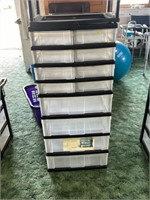 Plastic storage drawer units