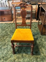 Wooden back chair, upholstered bottom