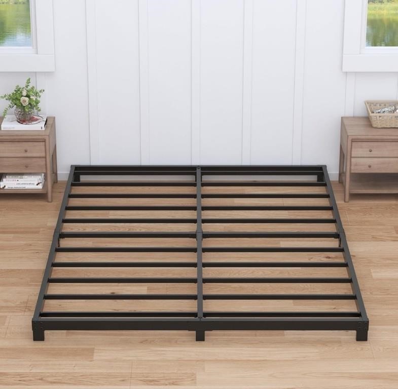 Nailsong 4 Inch Bed Frame King Size Low Profile,