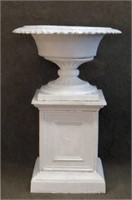 SMALL CLASSICAL URN ON BASE 20" DIAM X 30" TALL