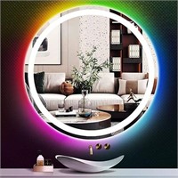 THEKLA 24 Inch Round Led Bathroom Mirror with