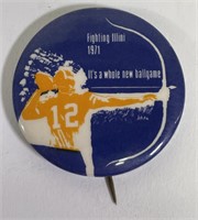 1971 Fighting Illini Football Season Button