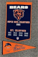 Chicago Bears Heavy Felt Pennant & 1985 Banner
