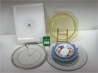 Yellow Depression Plate & Serving Dishes