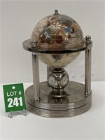 Mother of Pearl & Gemstone Globe & Quartz Clock