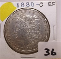 1880-O Morgan silver dollar