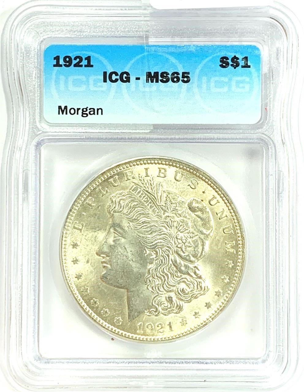 1921 Morgan Silver Dollar MS-65