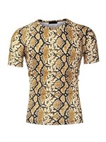 uxcell Men's Prints Shirts Round Neck Pattern Sho