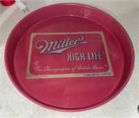 Vtg Tin Litho Miller High Life Bar Tray