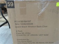 2 PK. BLACK WINDSOR BACK CHAIR, UNASSEMBLED IN BOX