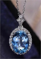 3.5ct Santa Maria Aquamarine 18Kt Gold Pendant