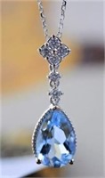 1.2ct Natural Aquamarine 18Kt Gold Pendant